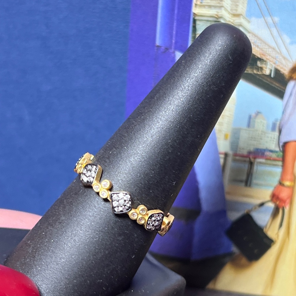 Freida Rothman Gold Two Tone CZ Ring